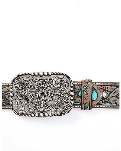 Shyanne Women's Tooled Cross Leather Belt - Saho21bt122