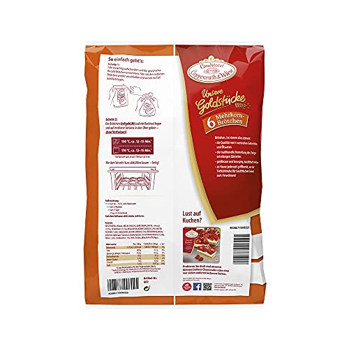 Conditorei Coppenrath & Wiese Unsere Goldstücke, Mehrkorn-Brötchen, 6 x 50g (Tiefgefroren)