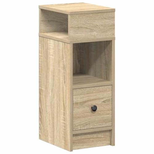 vidaXL Table de Chevet avec tiroir chêne Sonoma 25x31x66 cm, Table d'appoint, Armoire de lit, Table d'appoint pour la Chambre, Table de Nuit