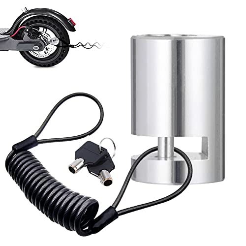 Candado para Patinete electrico Aluminio Impermeable Alta Seguridad con Cable recordatorio Resistente a los Cortes apalancamiento taladros candado Patinete electrico antirrobo Redondo Cover