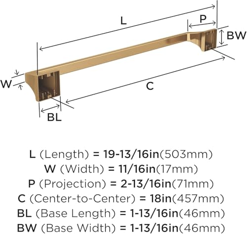 Image of Amerock Mulholland 18 inch Champagne Bronze Towel Bar
