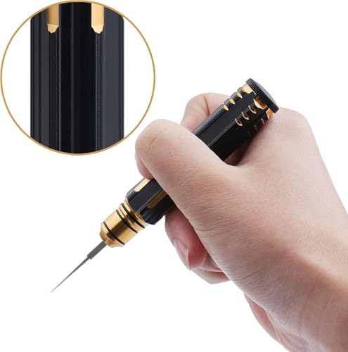 7 In 1 Modell Scriber mit 7 Klingen Gundam Resin Carved Scribe Line Schneidwerkzeug Meißel (0,1/0,2/0,4/0,6/0,8/1,0/2,0 mm) Schwarz