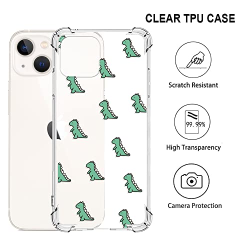 Yespure Cute Case For Iphone 13 6.1Inch,Cartoon Dinosaur Phone Cases With Soft Tpu Four Corner Anti-Fall Shockproof Bumper Protective Cover For Iphone 13 #TOP4