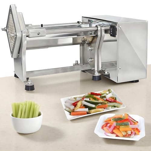 HuanSebesity Professionale Tagliapatate,Tagliaverdure Patatine Fritte,Macchina Elettrica Patatine Fritte Lame Sostituibili per Frutta Verdura Ristorante Cucina Industriale Commerciale