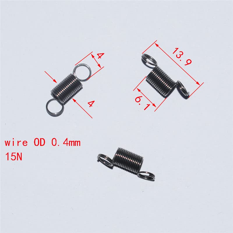 Lot De 15 Ressorts De Traction 75mm - Diamètre Fil 1.0mm, Diamètre Extérieur 7mm - Crochets Inclus