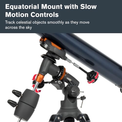 Celestron – AstroMaster 90EQ Refractor – Manual Telescope for Beginners – Fully-Coated Optics – Adjustable-Height Tripod – Includes Accessories Plus Astronomy Software Package by Celestron - Image 2