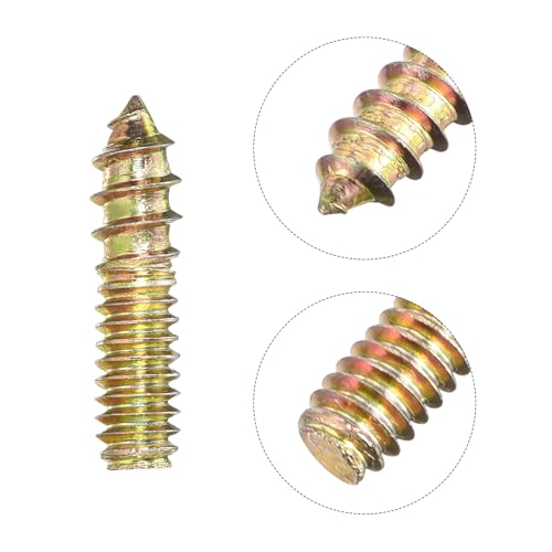 Image of uxcell 1 /4-20x1 Hanger Bolts, 8pcs Double Ended Screws Wood Dowel Screws for Furniture