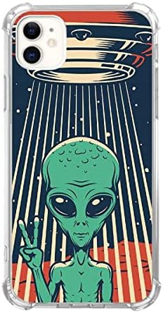 Dolosflap UFO Alien Case Compatible with iPhone 11, UFO Alien Pattern Slim Shockproof TPU Bumper Protective Cover Case for iPhone 11
