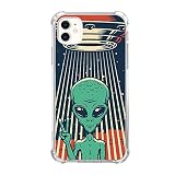Dolosflap UFO Alien Case Compatible with iPhone 11, UFO Alien Pattern Slim Shockproof TPU Bumper Pro