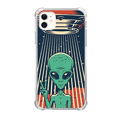 Dolosflap Ufo Alien Case Compatible With Iphone 11, Ufo Alien Pattern Slim Shockproof Tpu Bumper Protective Cover Case For Iphone 11 #TOP8