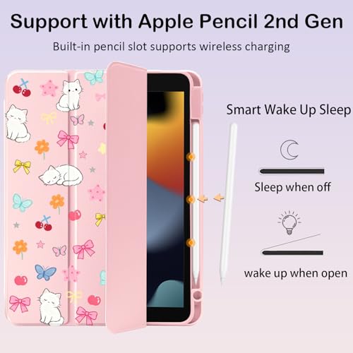 Coque iPad Pro 12,9 motif chat japonais étui protection avec support stylet - 3