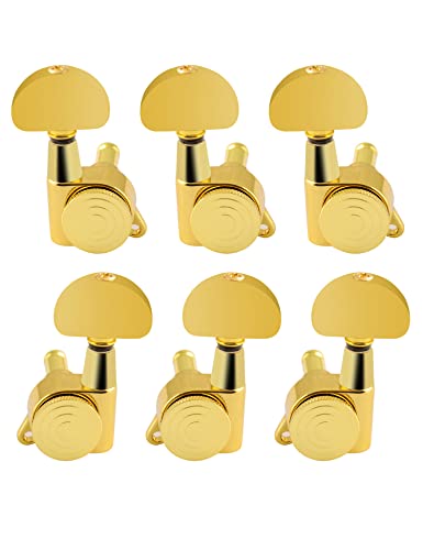 Metallor Locking Guitar String Tuning Pegs Tuning Keys Machine Heads Tuners For Electric Guitar Or Acoustic Guitar 3L 3R Half Round Head Gold. #TOP7