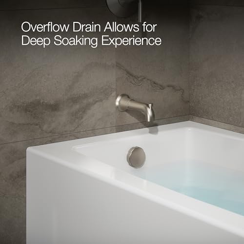 KOHLER K-26109-LA-0 Entity 60-Inch x 30-Inch Alcove Bath with Integral apron, integral flange and left hand drain, White - Image 6