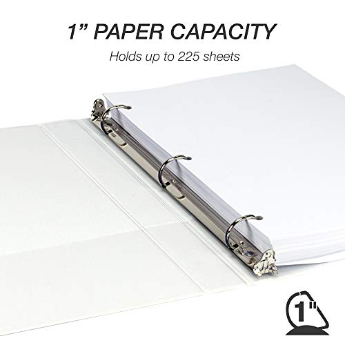 Image of Samsill Durable 1 inch 3 Ring Binder, D Ring Binder, 100% Recycled Chipboard, White, 4 Pack