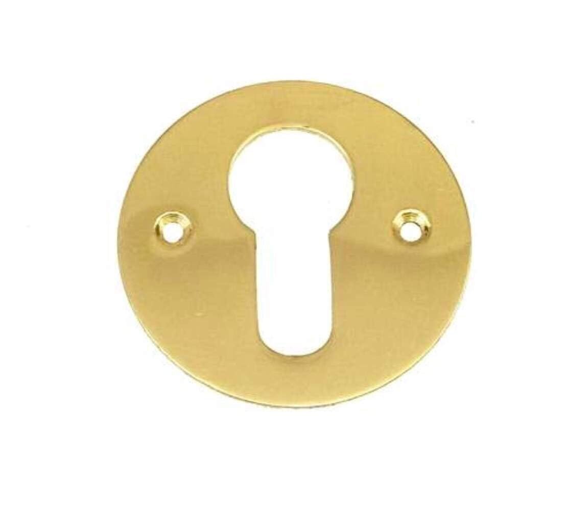 Round Face Fix Escutcheon 50mm Euro Profile (50mm, Polish Brass)