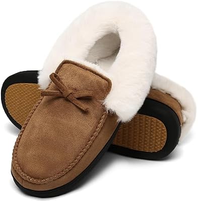 Mishansha Zapatillas Casa Mujer Invierno Pantuflas Mujer Invierno Zapatillas de Estar por Casa Cerradas Calientes Women Slippers Marrón B,Gr.43 EU