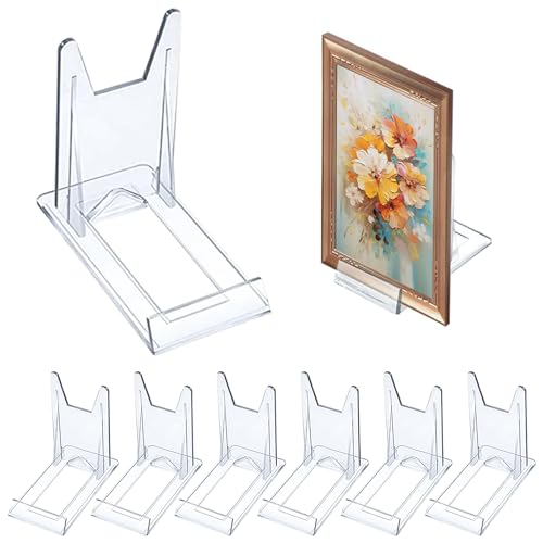 8 stycken akryltallriksställ plast justerbar dekorationstallrikshållare transparent stativ för elektroniska produkter fotoskärm