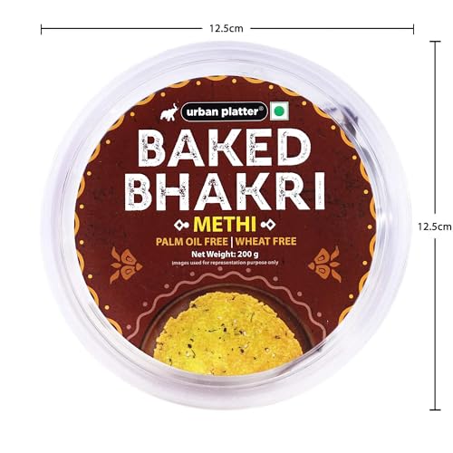 Image of Urban Platter Baked Methi Bhakri, 200g (Wheat Free, Traditional Gujarati Snack)
