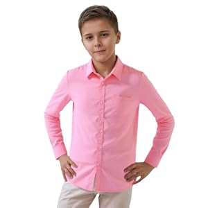 Generisch Rosa Jungenhemd Langarm 158 Slim Fit