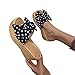 JSLOOO Fashion Bow Polka Dots Platform Sandals for Womens Open Toe Wedge Heel Shoes Summer Slip on Comfortable Beach Vacation Slippers Black