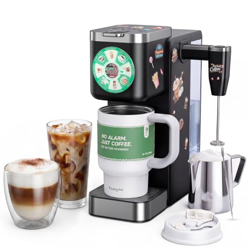 Image of Tastyle BrewKit Single Serve Coffee Maker with Frother for K‑Cup & Ground