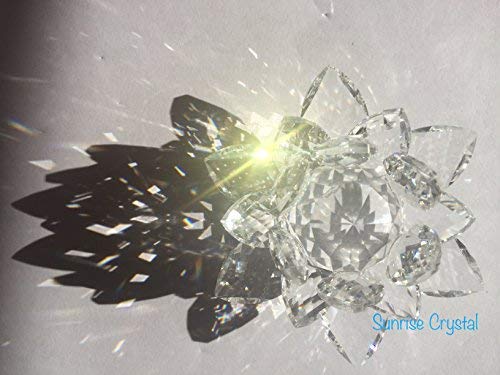 Sunrise Multi-Faceted Cut- Crystal Clear Lotus Flower Crystal #TOP4