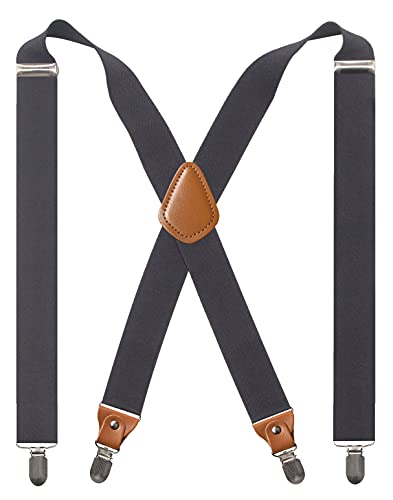 Image of Adjustable Elastic Suspenders for Men's and Women's with X Back Suspenders for Casual & Formal