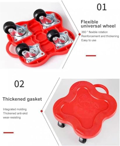 Ruedas móviles para muebles con giro de 360 grados y elevador resistente hasta 400 kg 7