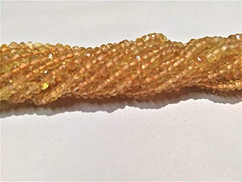 Citrine naturelle en perles facettées de 3mm pour création de bijoux DIY