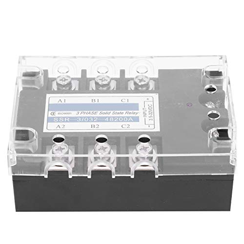 Three-Phase Solid State Relay,AC 480V 200A Solid State Relay, SSR‑3/032‑48200A with Plastic Cover for Commercial Heavy Industrial Applications