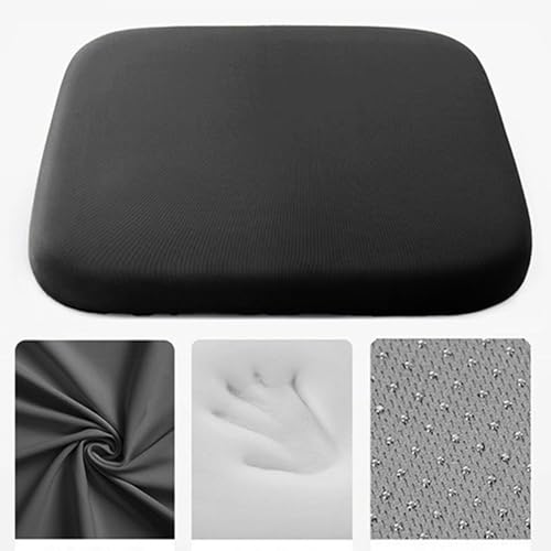 Cojín para Silla De Comedor En Forma De U Almohadilla De Asiento De Espuma Viscoelástica Suave Antideslizante 16x16 Pulgadas, para Silla De Cocina, Oficina, Patio(Black,Cool,18x18 in)