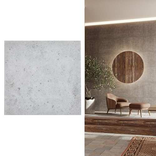 MDEKOR Paneles de pared de hormigón 50 x 50 cm, revestimiento de pared XPS 3D con aspecto de hormigón, 24 unidades = 6 m², paneles de 4,5 mm de grosor, paneles decorativos de Porystyrol para