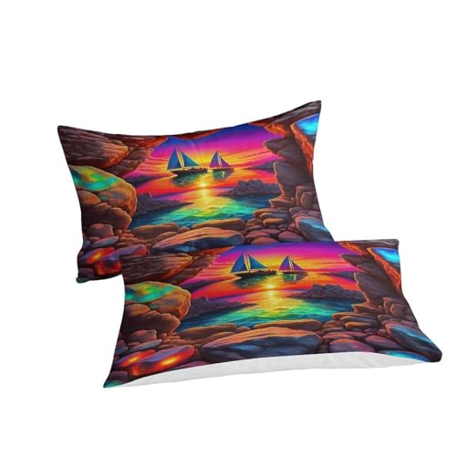 Voilier ensemble de lit 200x200 microfibre avec housses d'oreillers