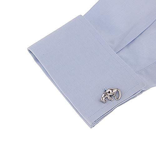 Mancuernillas para Hombre León Plata KnBoB miniatura 3