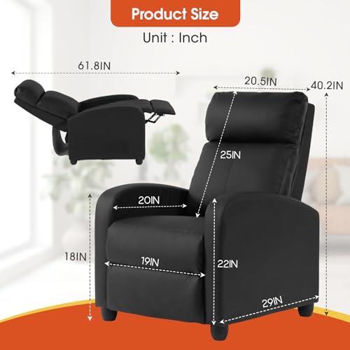 Sillón Plegable PU Cuero Negro miniatura 3