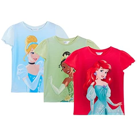 Disney Princess T-Shirts 3 Pack for Girls Cover