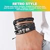 6 Pack Punk Goth & Emo Bracelets Adjustable Leather Cuff Wristbands with Studs