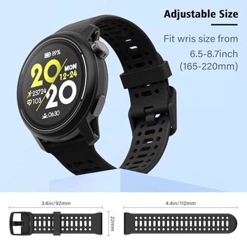 ISABAKE Pasek 22 mm do Coros Pace 3, silikonowy wymienny pasek kompatybilny z inteligentnym zegarkiem Coros Apex 2 Pro/Apex Pro/Apex 46 mm