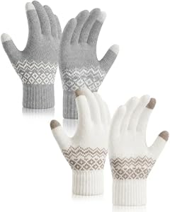 Chalier Fashion Damen Touchscreen Handschuhe Winterhandschuhe, 2 Pack