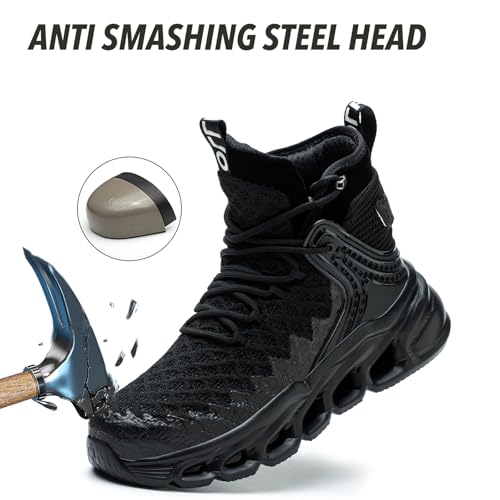 Nutropa Steel Toe Boots for Men Women, Lightweight Work & Safety Shoes Outdoor Protection Footwear Puncture Proof Industrial and Construction Shoes2