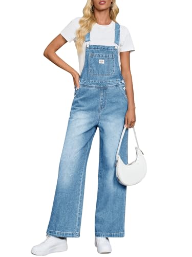 Cicy Bell Womens Bib Jean Overalls Denim Long Rompers Casual Baggy Jumpsuit