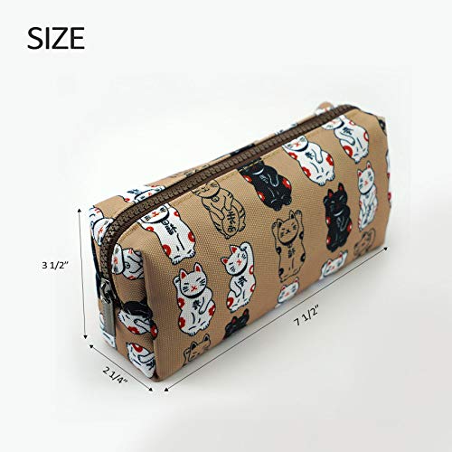 LParkin Lucky Japanese Cat Pencil Case Cute Maneki Neko Cat Pencil Bag Pouch Case Makeup Cosmetic Bag Kawaii Gadget Box Stationary2