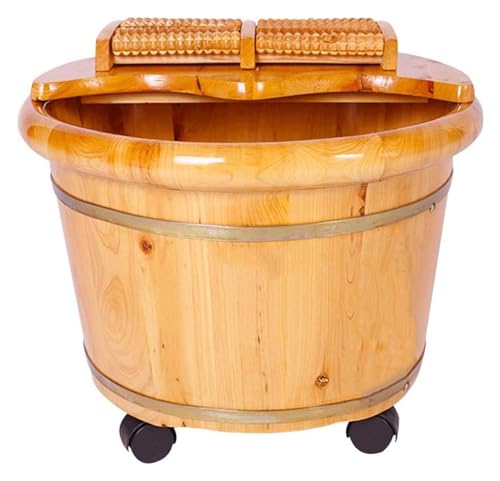 Tina de Madera Maciza para Pies con Masaje y Tapa miniatura 1