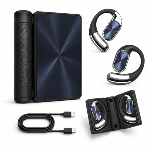 Narshton Open-Ear Headphones, Bluetooth 6.0 with Dual-Fold Design, IPX5 Waterproof, 24h Long Battery Life, Secure Comfortable Fit, Sweatproof for Sports/Fitness/Travel/Workouts(Black)