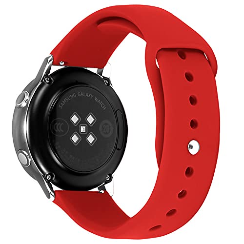 Kompatibel mit Galaxy Watch 3 Armband 45mm Silikon Sportarmband für Damen Herren, Ersatzarmband für Galaxy Watch 3 Armband 22mm Weiches Silikon Einstellbar Uhrenarmband (Rot,22mm) Cover