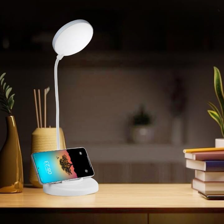 LED Study Lamp Rechargeable with Mobile Stand – Touch Control Table Lamp for Students with Flexible Neck | 3 Level Brightness USB Desk Light for Study Table,Reading,Home Office, Work for Home