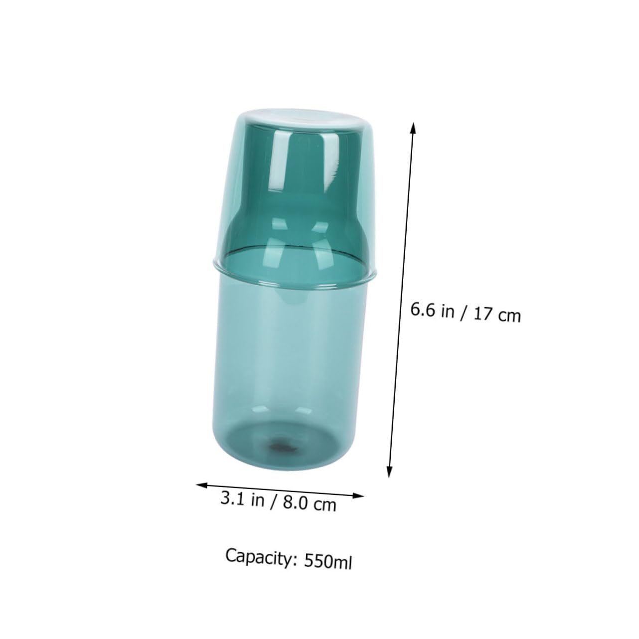 AUTSUPPL Clear Glass Water Cup Water Carafes with Lid Formula Dispenser Colored Drinking Glasses Juice Bottles with Caps Bottle Beverage Jug Coffee Tumblers Clear Tea Cup Green