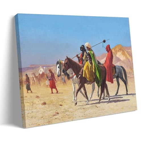 Toile Riders Crossing The Desert Gerome pour habiller un grand mur vide