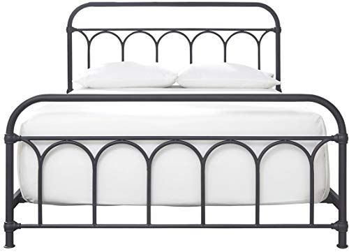 Signature Design By Ashley Nashburg Farmhouse Industrial Queen Metal Bed With Powdercoated Finish, Matte Black #TOP3