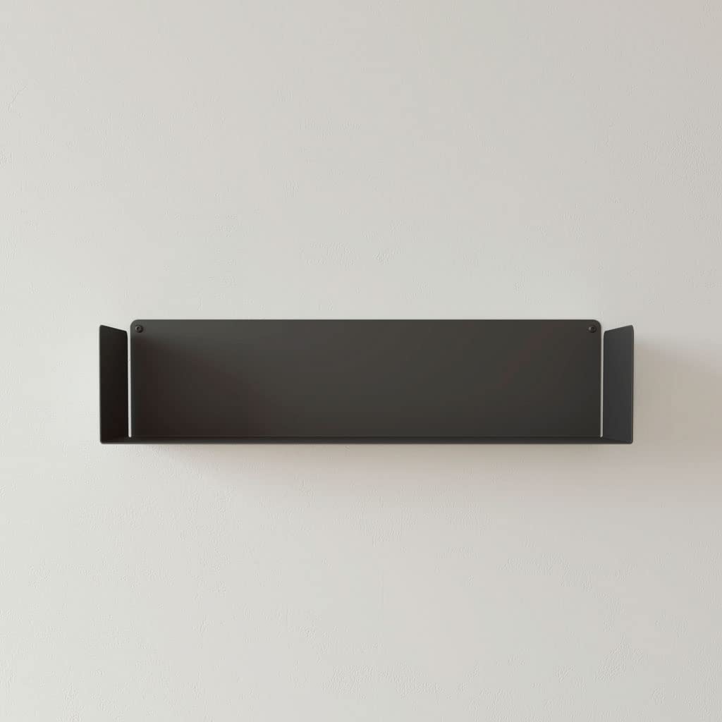 KION HOME | Estante Metálico Flotante de Pared | Longitud: 60 cm | Ideal para organización de Libros y Cocina | Acero Lacado al Horno | Fabricado en España (Black)